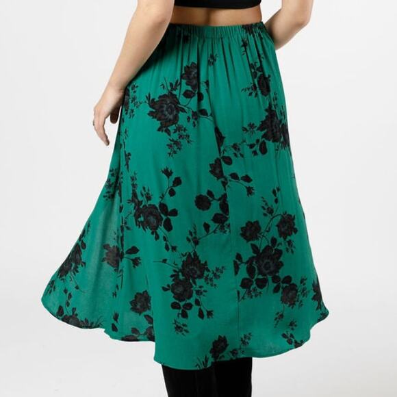 NWT Band of the Free Etta Floral Midi Skirt XS 2 Emerald Green Boho Romantic - Picture 6 of 10